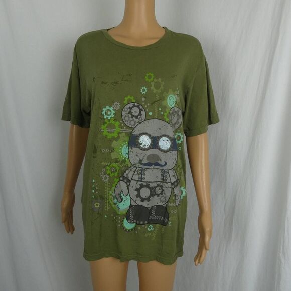 Disney Vinylmation Collector's Graphic T Shirt Tee Steampunk Green Parks EUC Med - Picture 1 of 9